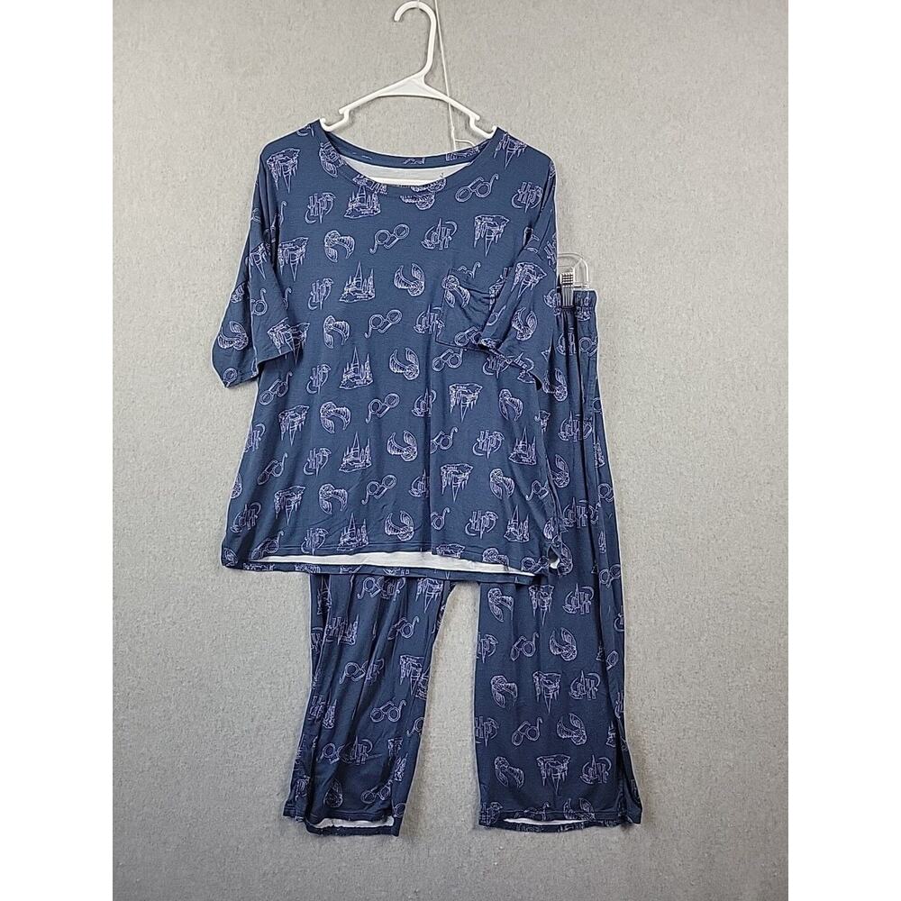 Wizarding World Harry Potter Blue 2 Piece Pajama Set Youth Medium